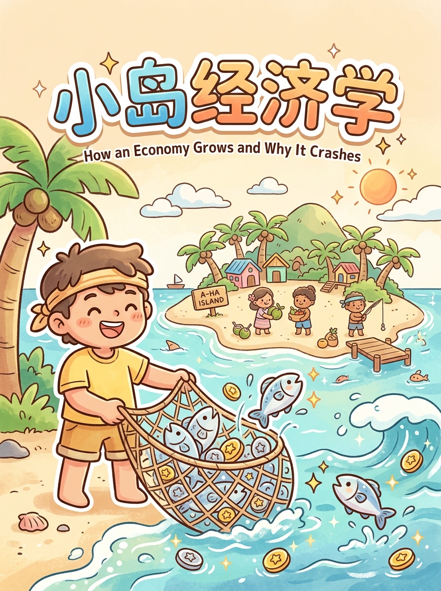 《小岛经济学》可爱卡通绘本封面